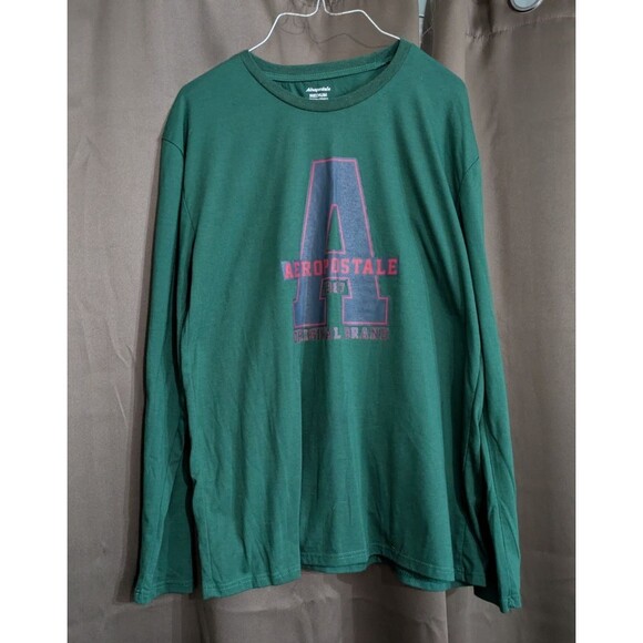 Men'S Aeropostale Green long sleeve t shirt Size Medium - Picture 1 of 5